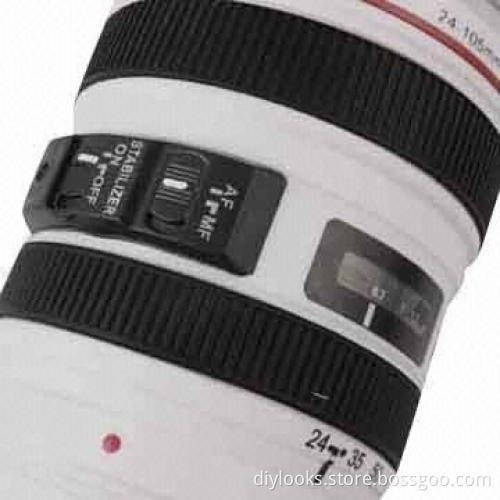 Travel use Stainless Steel Liner Camera Lens Cup for Coffee Milk Water